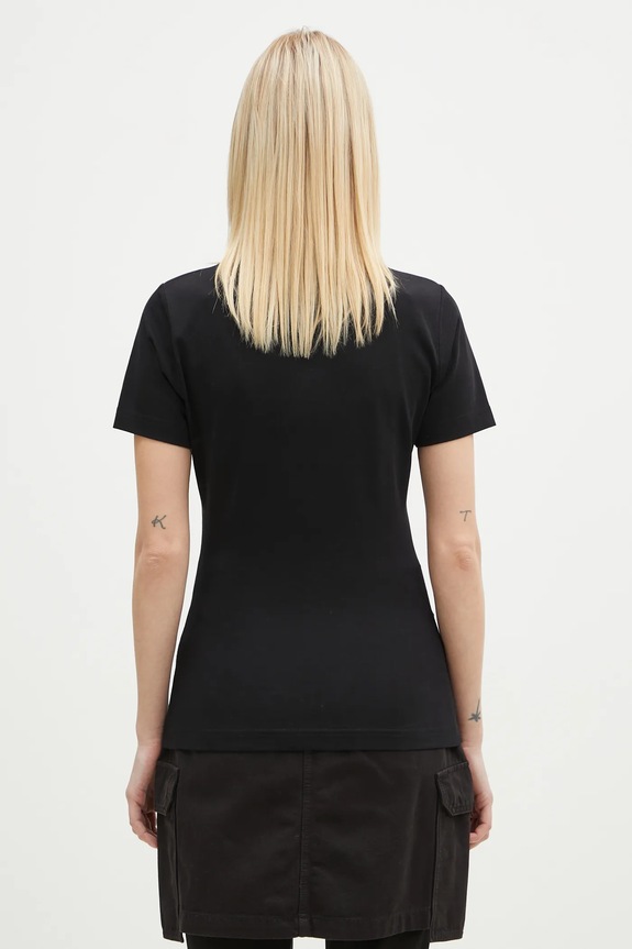 Clothing VETEMENTS t-shirt Embroidered Logo Fitted Hourglass WA66TR630B black