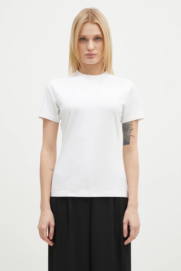 VETEMENTS t-shirt Embroidered Logo Fitted Hourglass regular white WA66TR630W