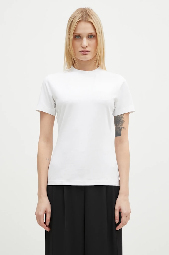 VETEMENTS t-shirt Embroidered Logo Fitted Hourglass regular white WA66TR630W