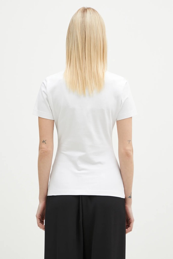 Clothing VETEMENTS t-shirt Embroidered Logo Fitted Hourglass WA66TR630W white