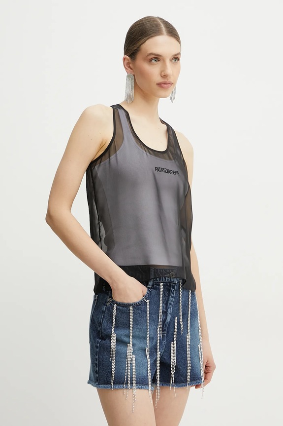 Top Patrizia Pepe με ελαστάν μαύρο 2C1613.A580