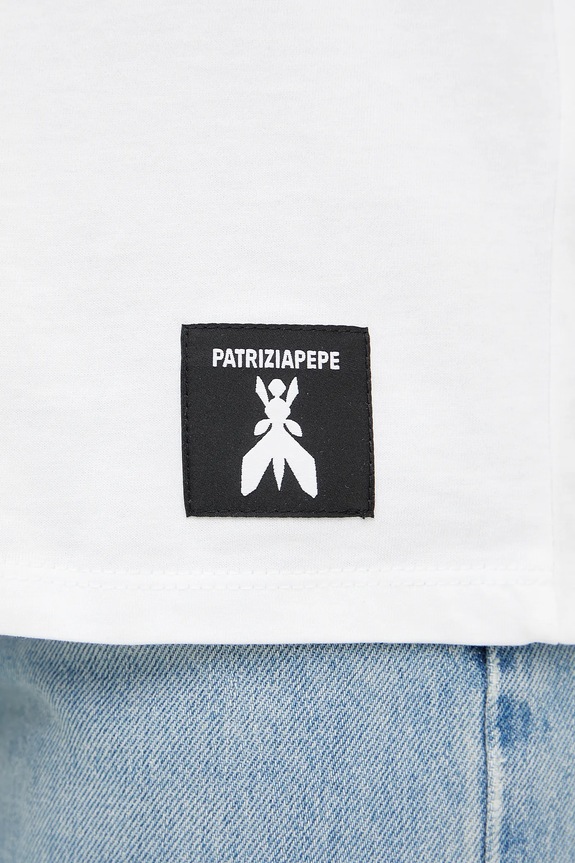 Βαμβακερό μπλουζάκι Patrizia Pepe 2M4464.J297 λευκό