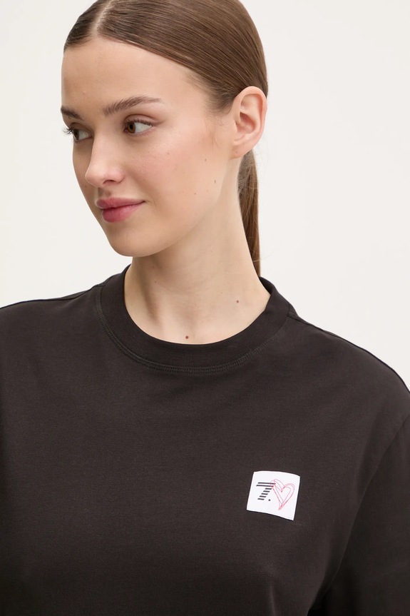 Bombažna kratka majica EA7 Emporio Armani črna AF13243.7X000032