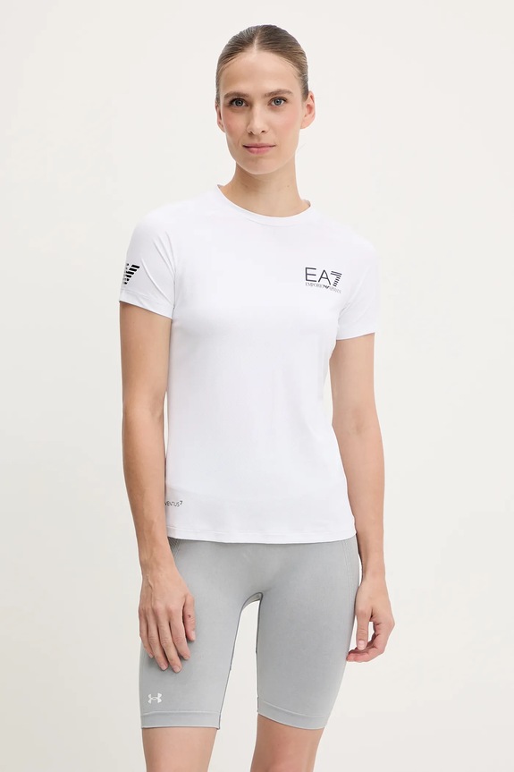 EA7 Emporio Armani t-shirt treningowy z elastanem biały TJEMZ.8NTT70