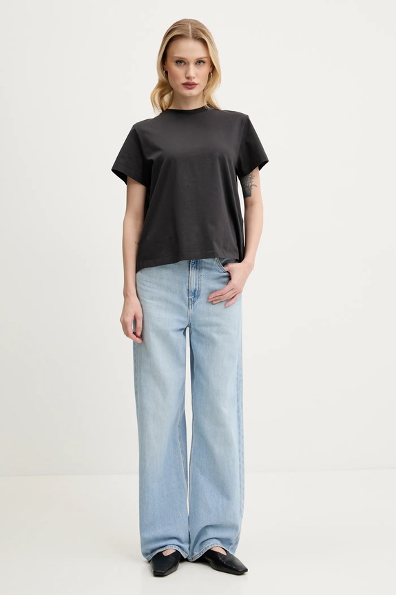 Pamučna majica MM6 Maison Margiela S52GC0334.S24311 crna SS25