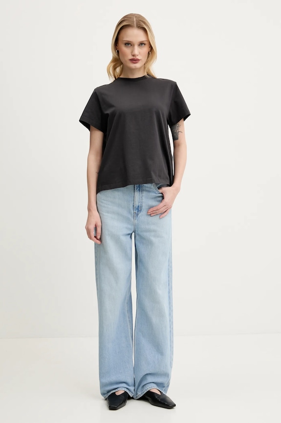 Pamučna majica MM6 Maison Margiela S52GC0334.S24311 crna SS25