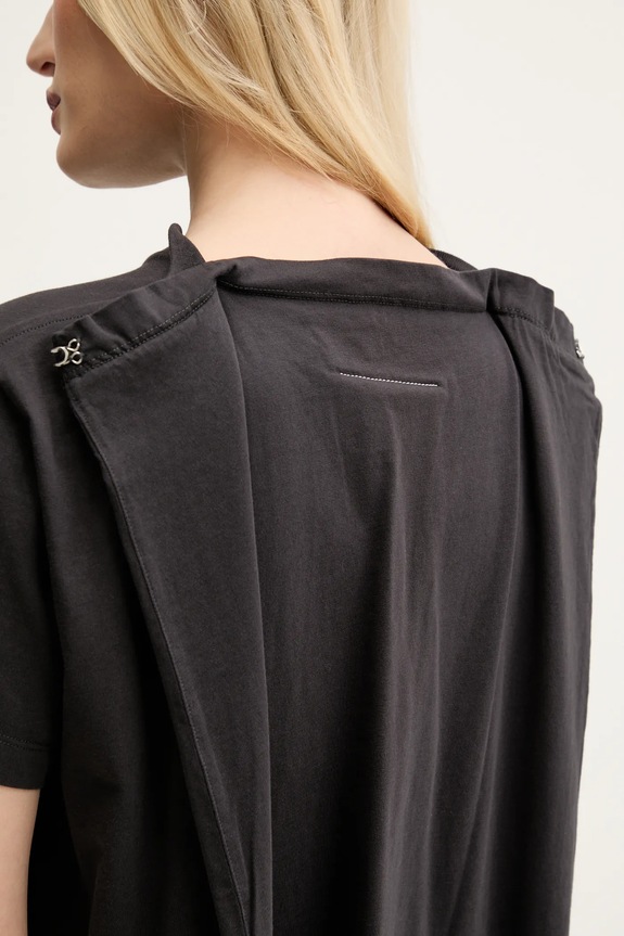 Βαμβακερό μπλουζάκι MM6 Maison Margiela μαύρο S52GC0334.S24311