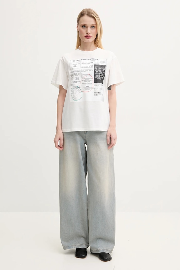 MM6 Maison Margiela t-shirt bawełniany S52GC0337.S24312 biały SS25