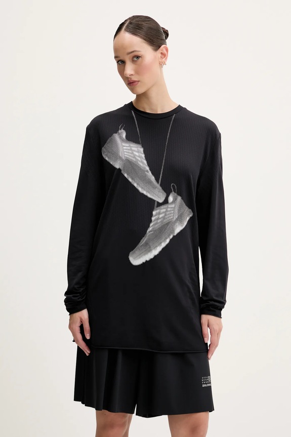 MM6 Maison Margiela camicia a maniche lunghe sovrastampa nero S52GC0346.M20101