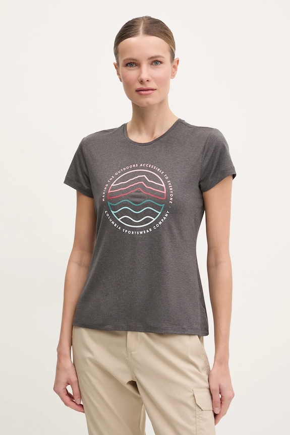 Columbia t-shirt sportowy Sloan Ridge z elastanem szary 2077451