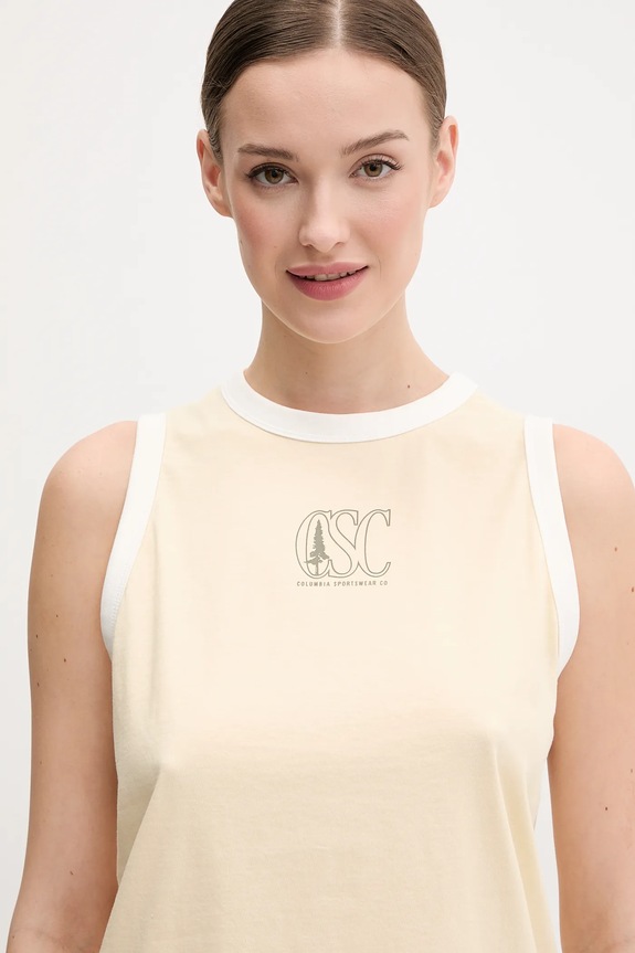 Pamučni top Columbia Rolling Bend zlatna 2119981