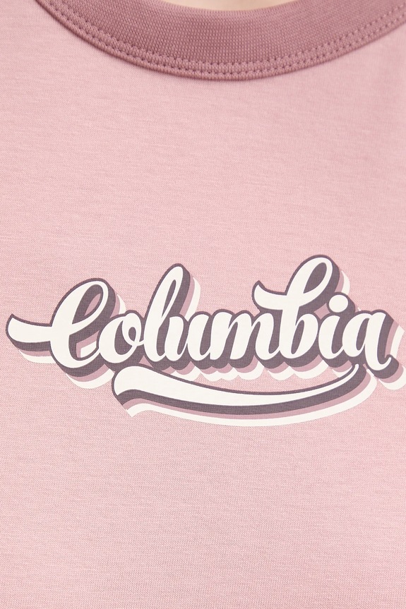 Bombažna kratka majica Columbia Rolling Bend 2120001 roza