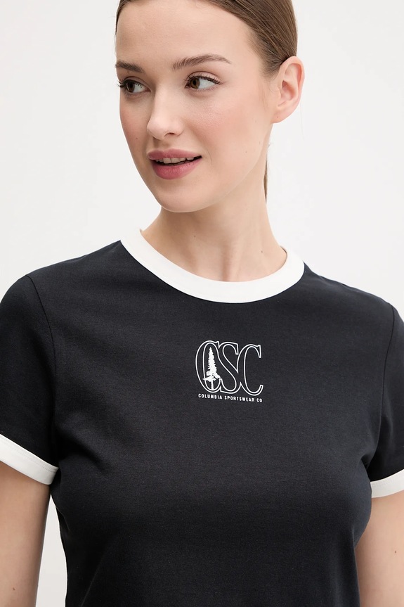 Columbia pamut póló Rolling Bend fekete 2120001