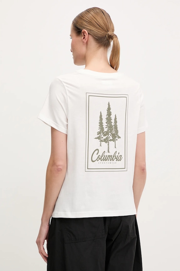 Columbia t-shirt bawełniany Rolling Bend nadruk biały 2120021