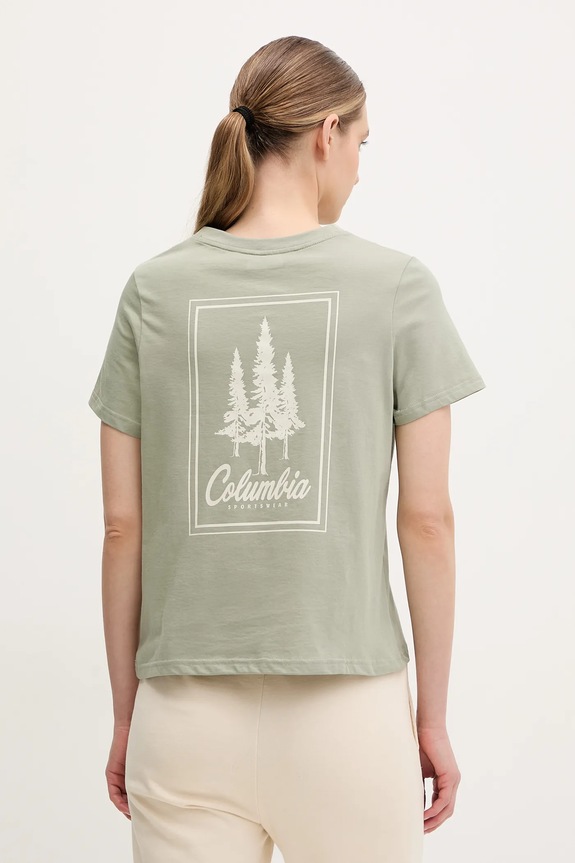Abbigliamento Columbia t-shirt in cotone Rolling Bend 2120021 verde