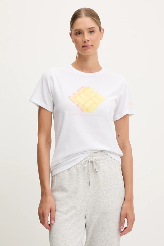 Majica kratkih rukava Columbia Sun Trek print bijela 2120133