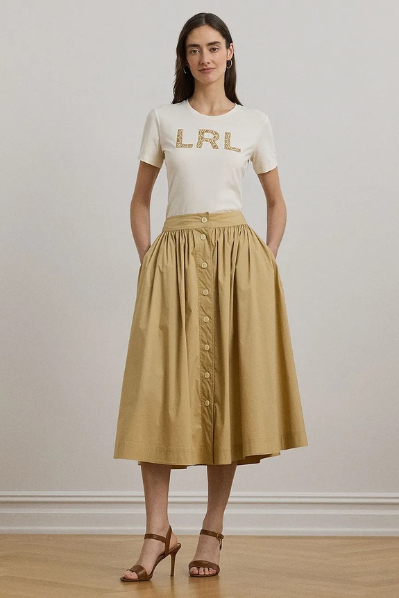 Odzież Lauren Ralph Lauren t-shirt bawełniany 200963950 beżowy