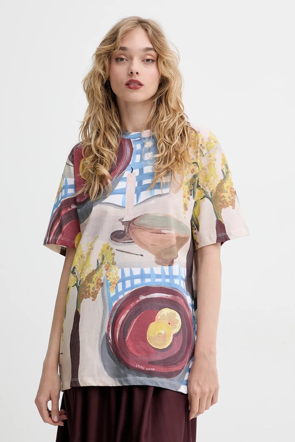 Stine Goya pamut póló pamut bézs SG.SS25.T009.2243