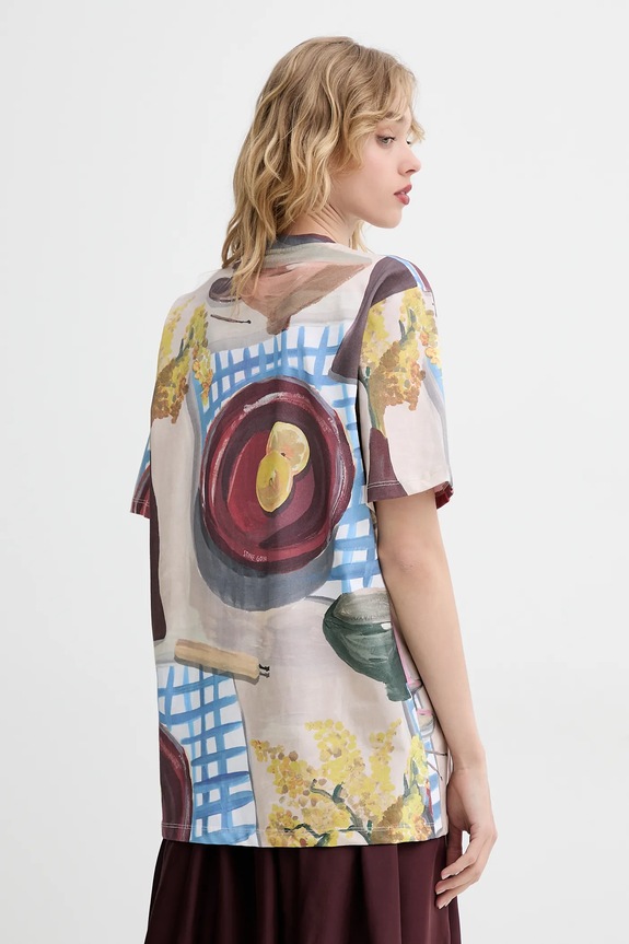 Ruházat Stine Goya pamut póló SG.SS25.T009.2243 bézs