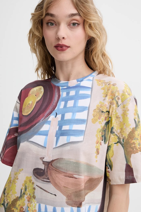 Stine Goya pamut póló bézs SG.SS25.T009.2243