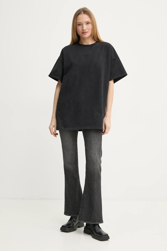 Pamučna majica Gestuz 10909709 crna SS25