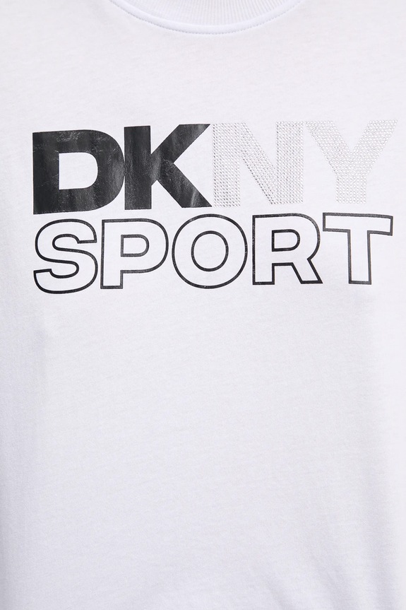 Bavlnené tričko s dlhým rukávom Dkny biela DP5T1117