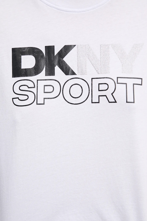 Bavlnené tričko s dlhým rukávom Dkny biela DP5T1117