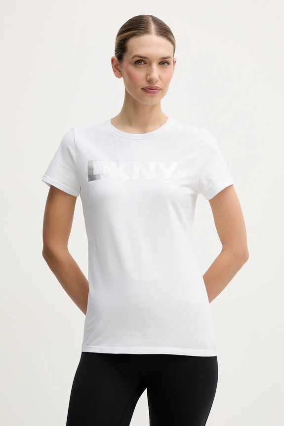 Dkny tricou print alb DP5T9923