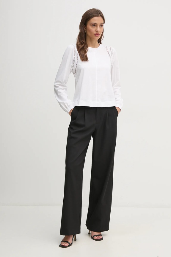 Dkny longsleeve bawełniany DJ4T1336 biały SS25