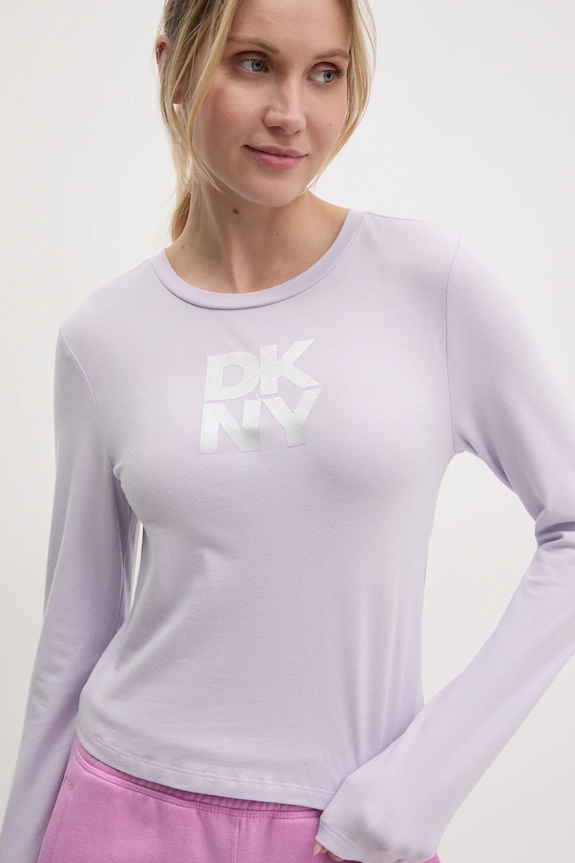 Dkny camicia a maniche lunghe slim violetto DP5T1113