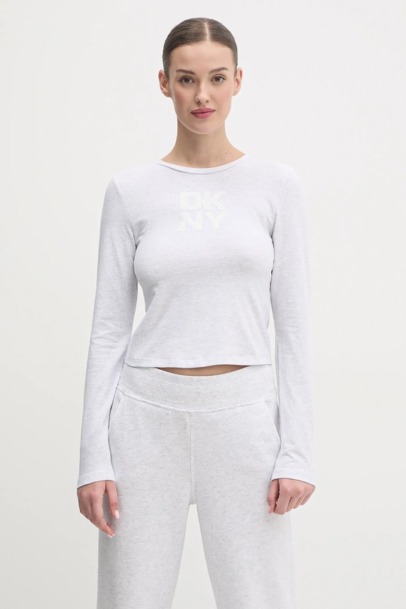 Dkny camicia a maniche lunghe slim grigio DP5T1113