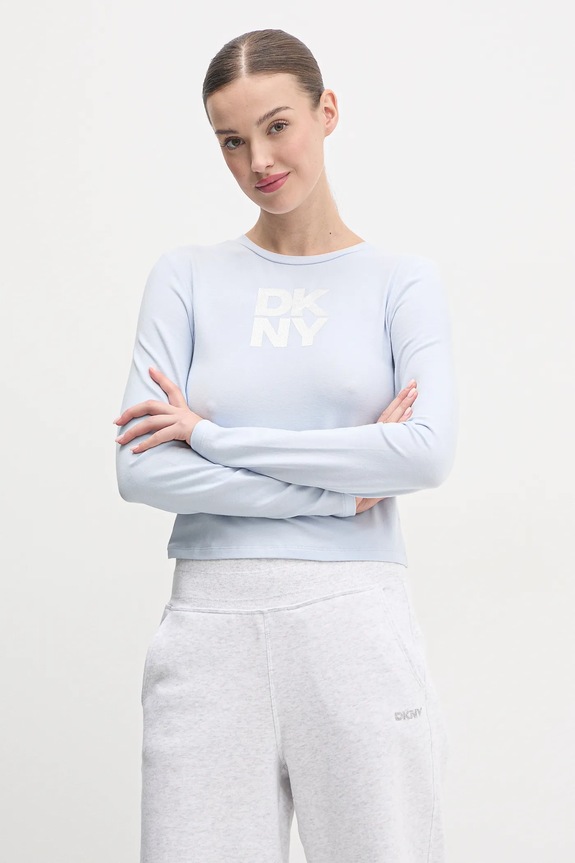 Dkny longsleeve z elastanem niebieski DP5T1113