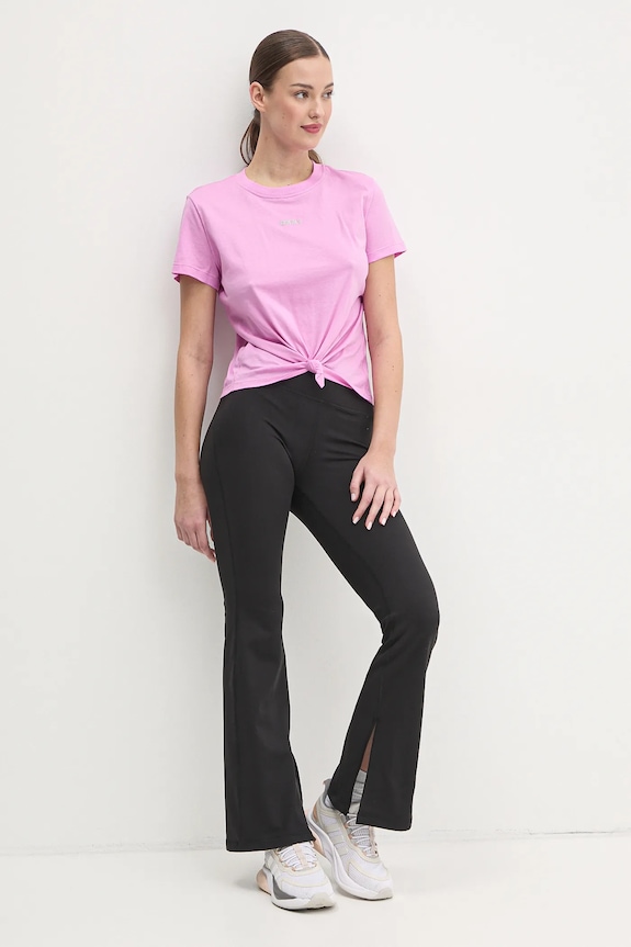 Bavlnené tričko Dkny DP5T9994 fialová SS25