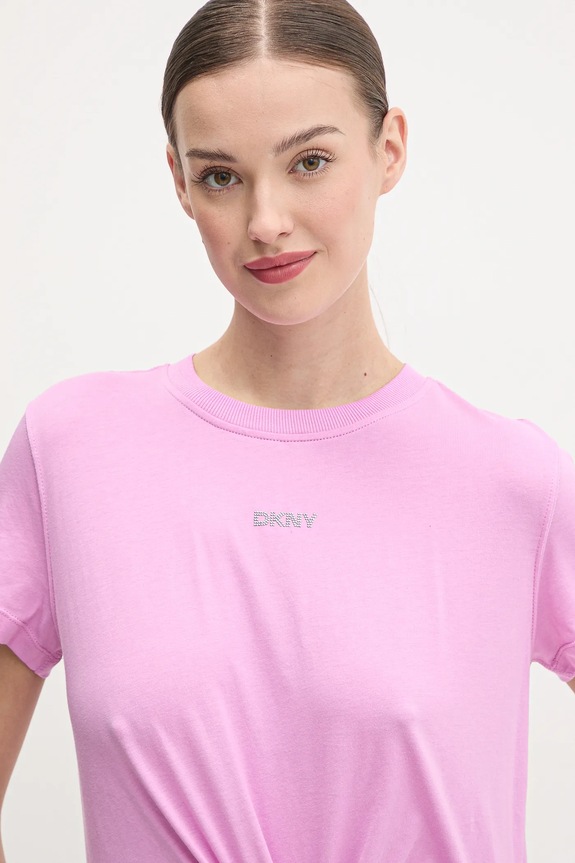 Bavlnené tričko Dkny fialová DP5T9994