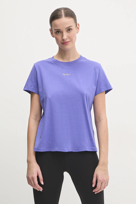 Dkny t-shirt bawełniany regular fioletowy DP5T9994