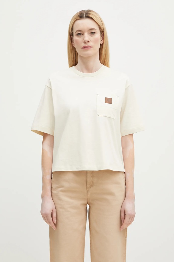 Pamučna majica Carhartt WIP Eldon relaxed bež I034376.05XX