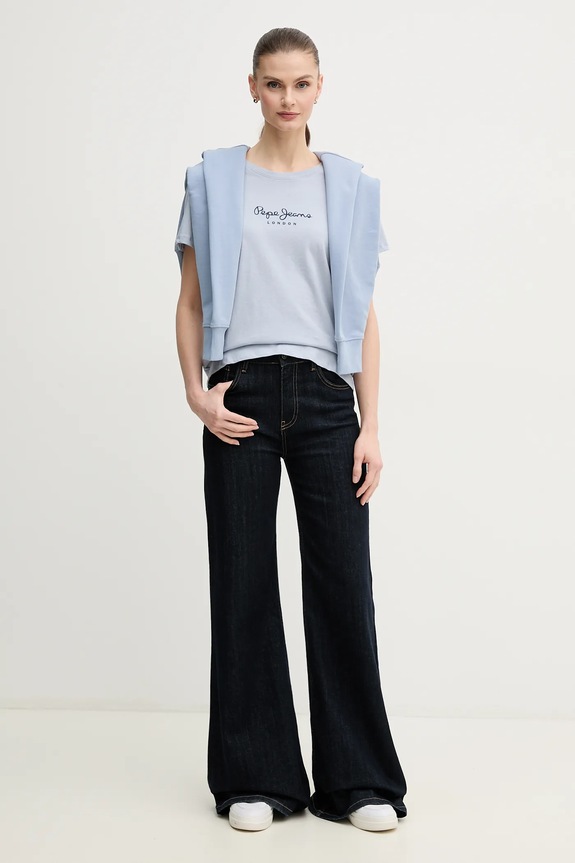 Pepe Jeans t-shirt in cotone MACY PL506012 blu SS25