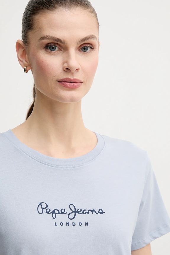 Pepe Jeans t-shirt in cotone MACY blu PL506012