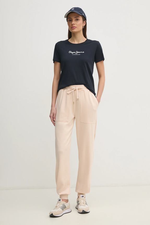 Pepe Jeans tricou din bumbac MACY PL506012 bleumarin SS25
