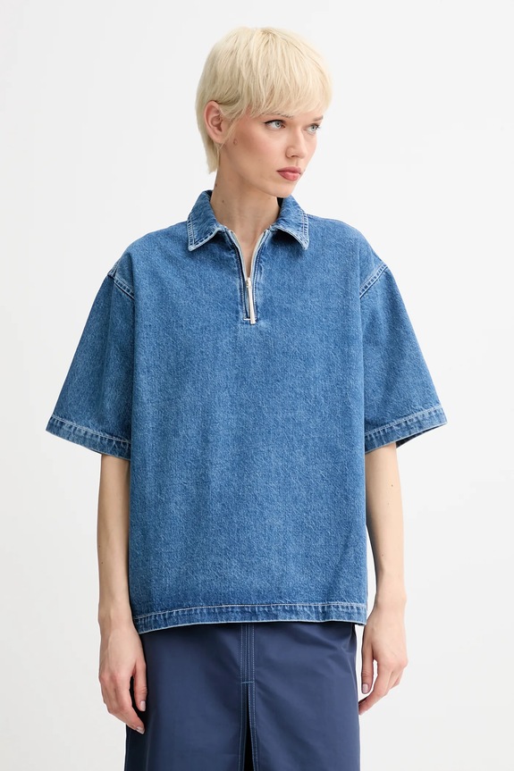 Μπλουζάκι τζιν Sunnei casual μπλε RTWXTOP008