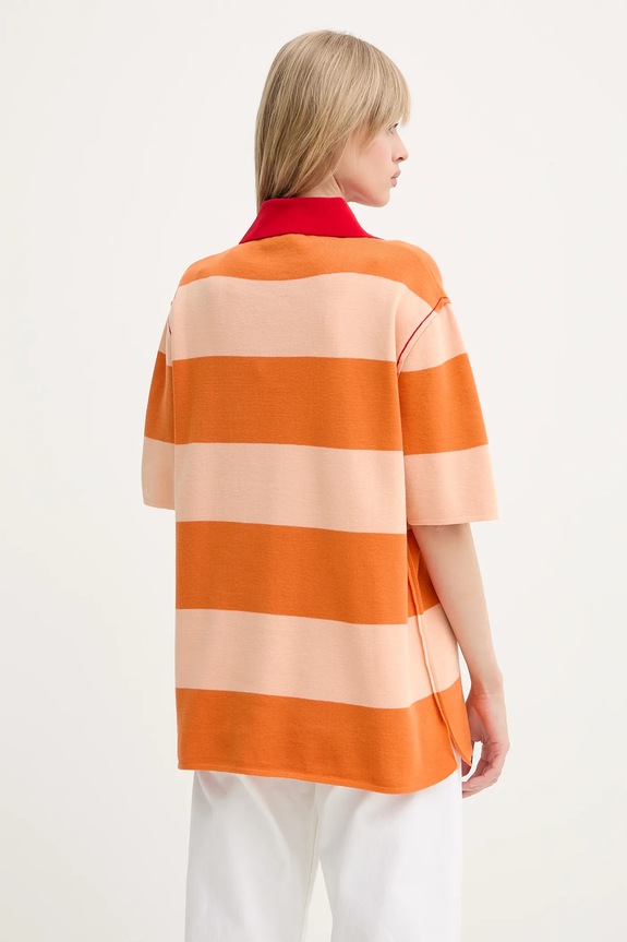 Ρούχα Βαμβακερό μπλουζάκι πόλο Sunnei RTWXKNW014 πορτοκαλί