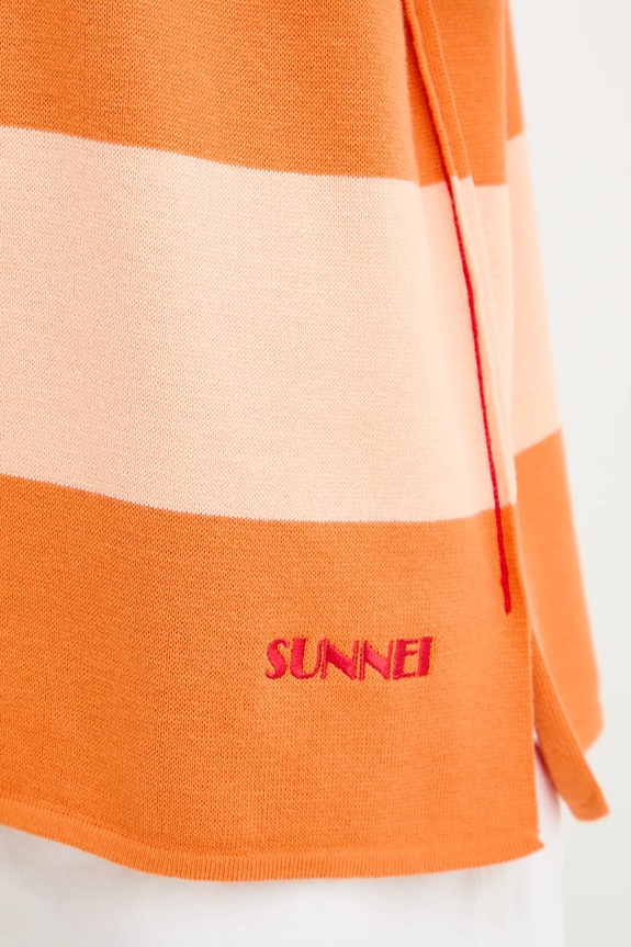Βαμβακερό μπλουζάκι πόλο Sunnei RTWXKNW014 πορτοκαλί