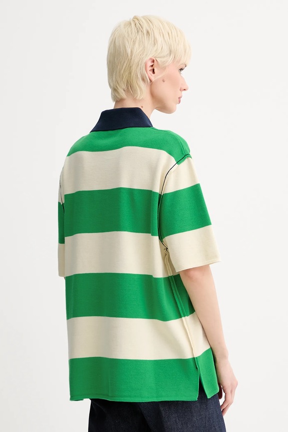 Ρούχα Βαμβακερό μπλουζάκι πόλο Sunnei RTWXKNW014 πράσινο