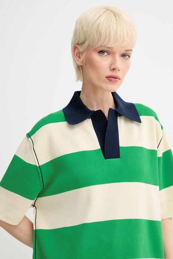 Βαμβακερό μπλουζάκι πόλο Sunnei πράσινο RTWXKNW014