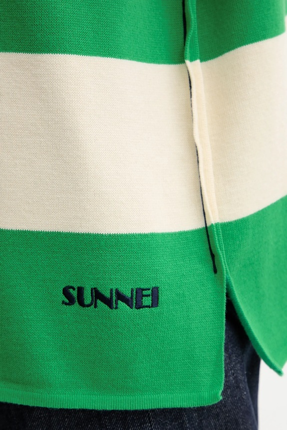 Βαμβακερό μπλουζάκι πόλο Sunnei RTWXKNW014 πράσινο