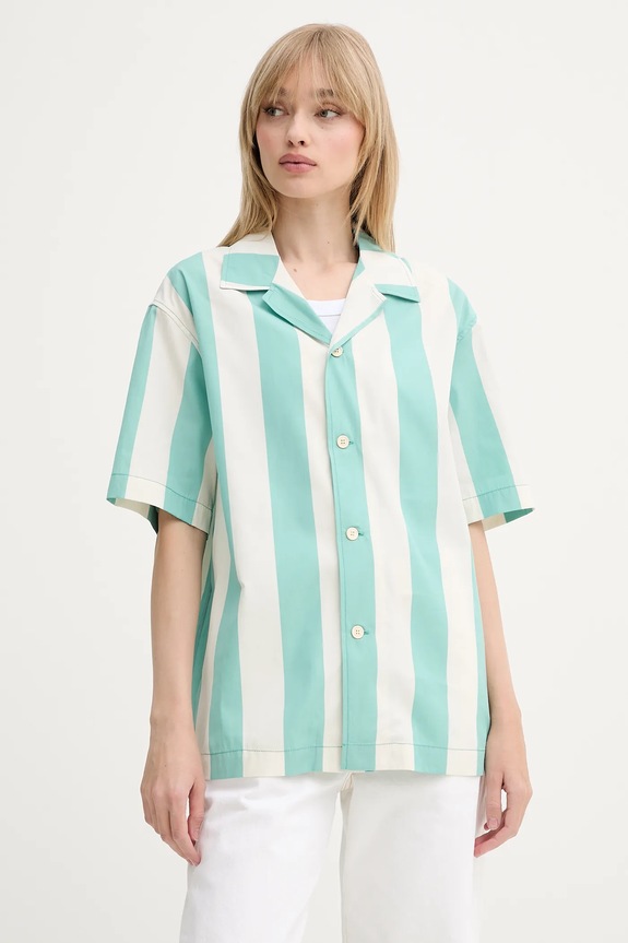 Sunnei camicia in cotone regolare turchese RTWXSHR027