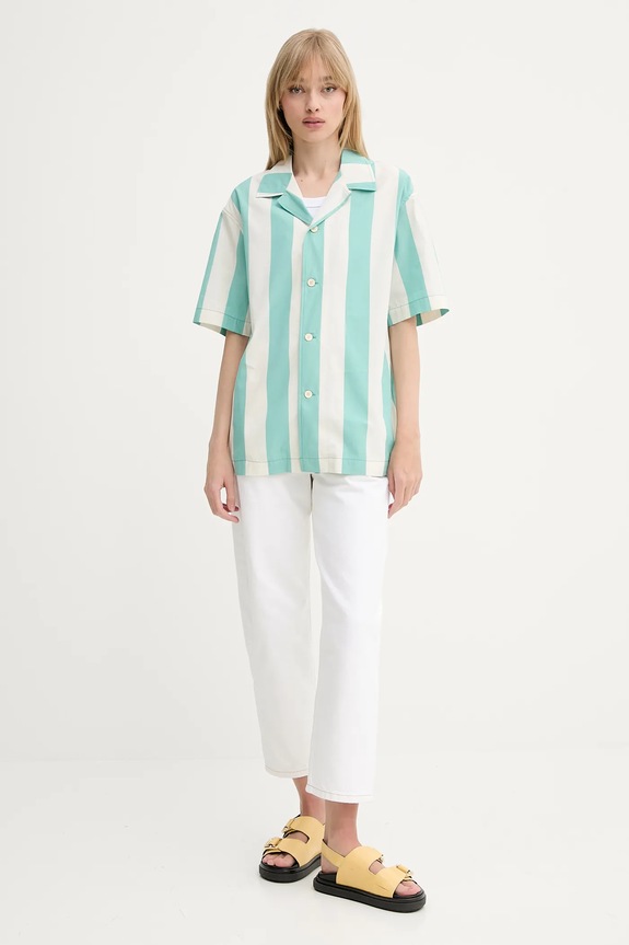 Sunnei camicia in cotone RTWXSHR027 turchese SS25