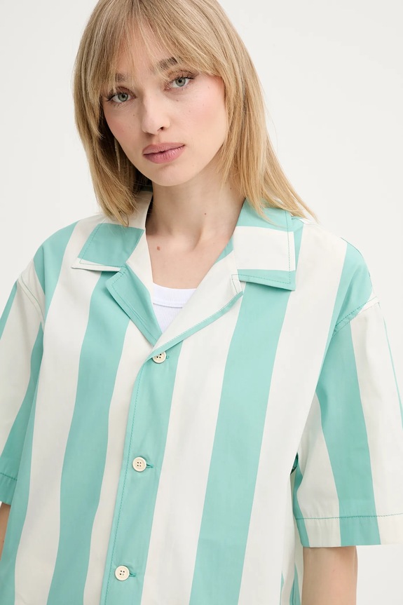 Sunnei camicia in cotone turchese RTWXSHR027