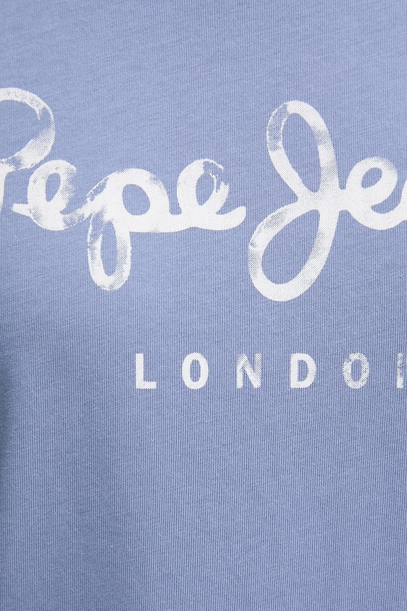 Bavlnené tričko Pepe Jeans VAL PL506028 modrá