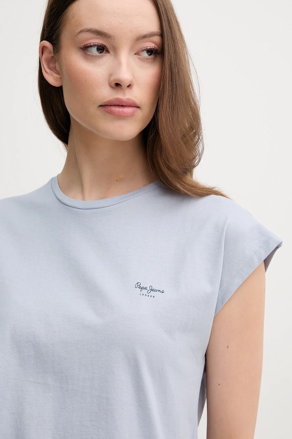 Pepe Jeans t-shirt in cotone BLOOMA blu PL506030